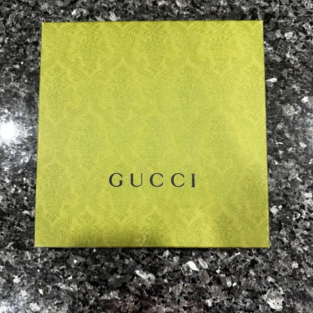 GUCCI Green Brocade Square Gift Empty Box 10” x 10” x 3.75”